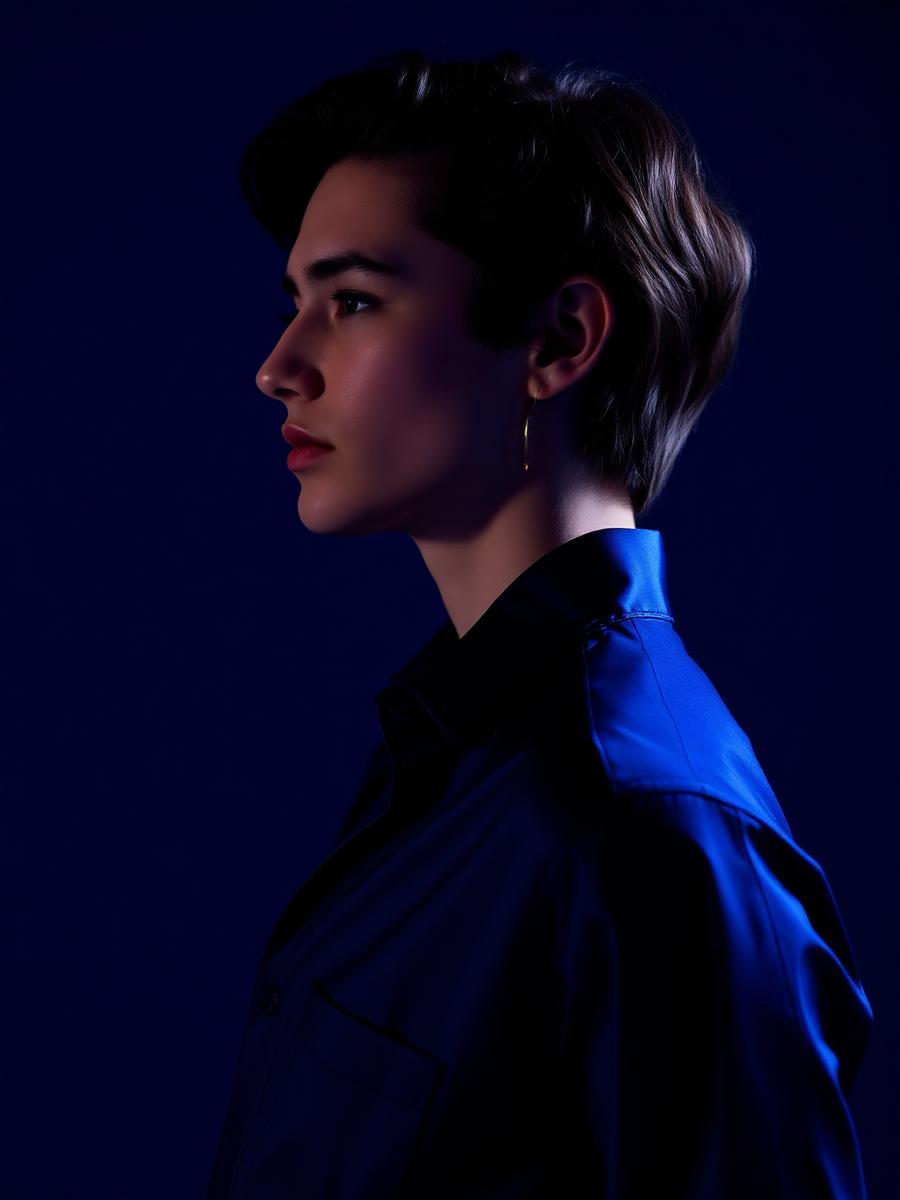 Indigo silk shirt